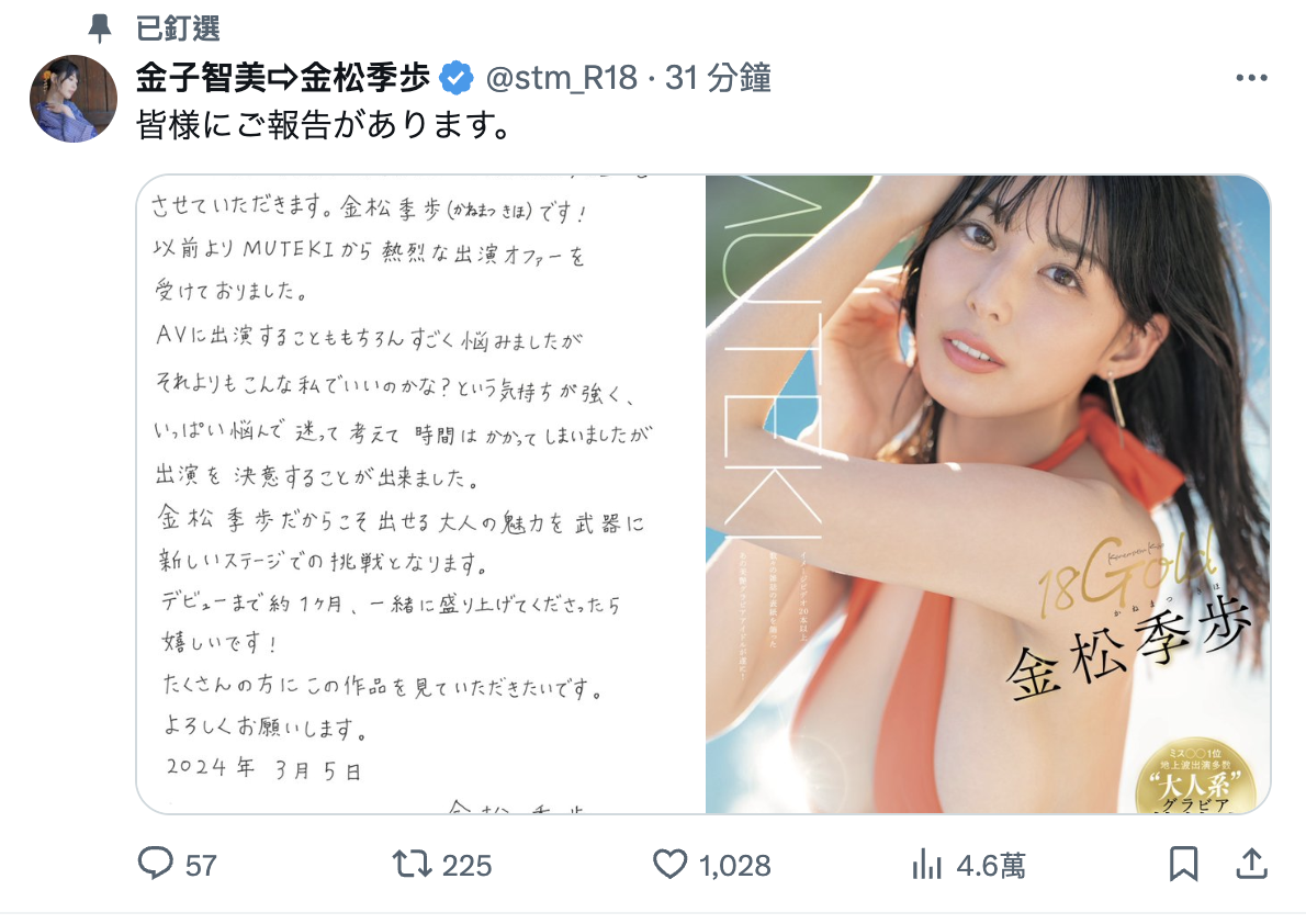金松季歩(金松季步)作品TEK-099发布！Muteki情报解禁！来拍AV的艺能人就是她、性感的象征-图片9